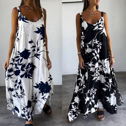 Celestia™ - Robe d'été sans manches en coton à fleurs pour femmes