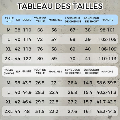 Ensemble 2 Pièces Décontracté : Chemise à Col à Revers et Shorts de Couleur Unie