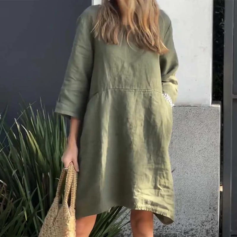 Arabella™ | Robe Décontractée en Coton-Lin