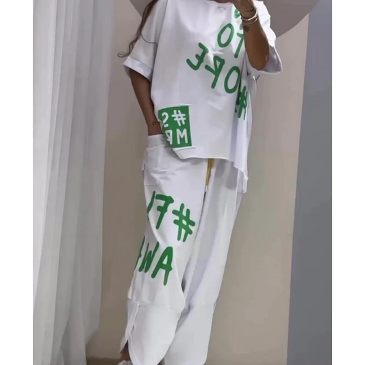 Ensemble deux pièces pour femmes: T-shirt & Pantalon Oversize