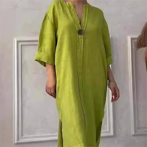 Cate™ | Robe Décontractée en Coton et Lin