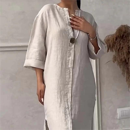 Cate™ | Robe Décontractée en Coton et Lin