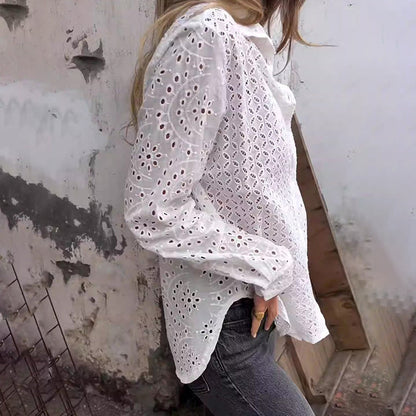 Chemise tendance à boutons amples et creux
