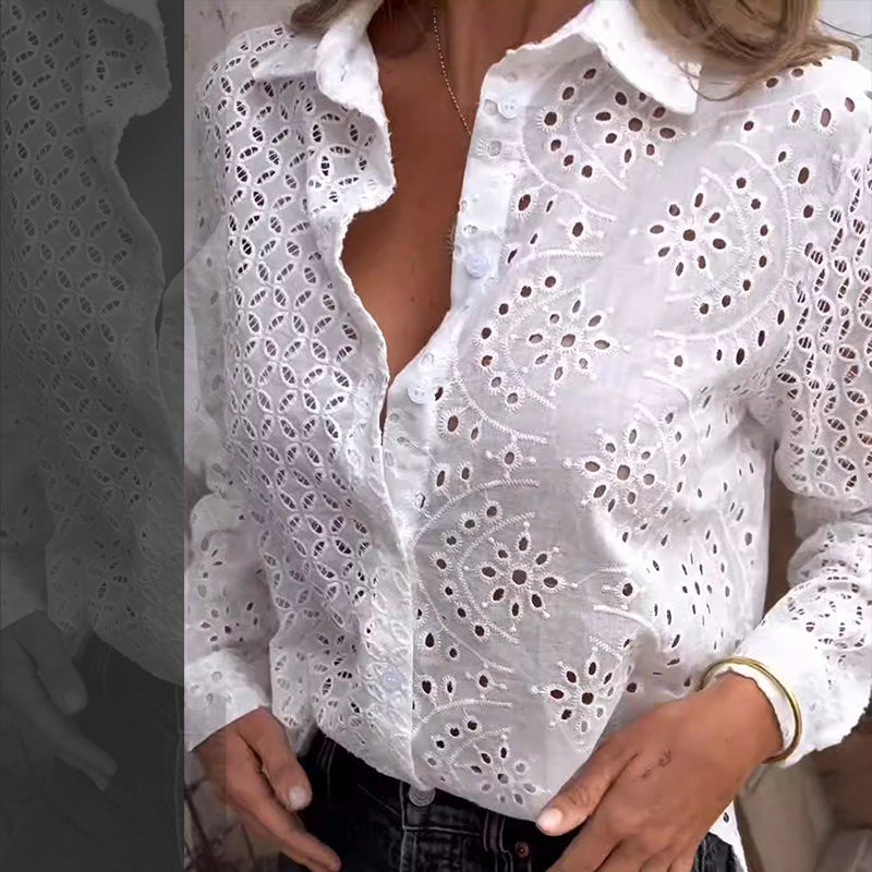 Chemise tendance à boutons amples et creux