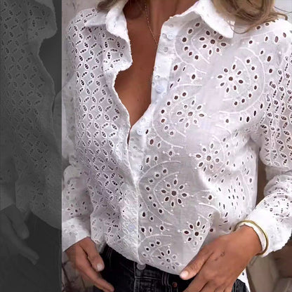 Chemise tendance à boutons amples et creux
