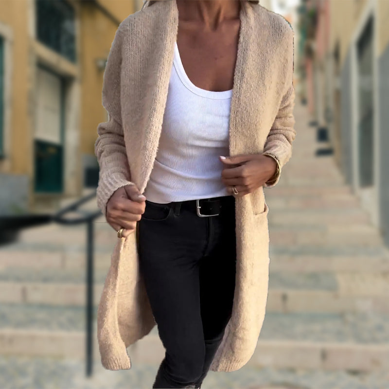 Indra™ | Cardigan Long Tricoté Élégant