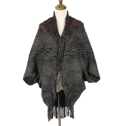 Mary™ | Châle Tricoté à Franges