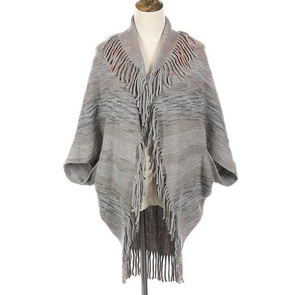 Mary™ | Châle Tricoté à Franges