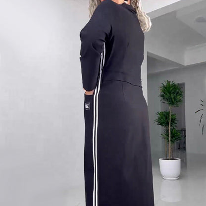 Léa™ | Robe Boutonnée Élégante à Manches Longues