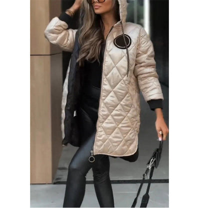 Elena™ | Manteau d'Hiver Matelassé avec Capuche et Fermeture Éclair
