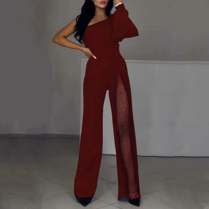 Mesh scintillant One Shoulder One Piece robes pour femmes