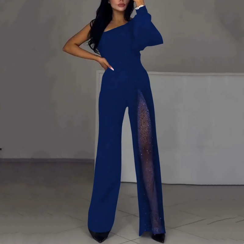 Mesh scintillant One Shoulder One Piece robes pour femmes