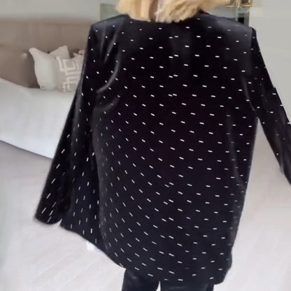 Blazer en velours de luxe avec strass pour femme