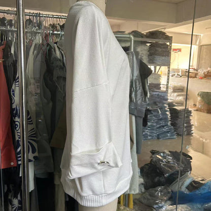 Haut tricoté classique de couleur unie pour femme