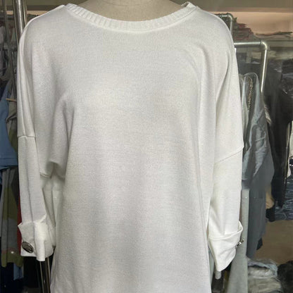 Haut tricoté classique de couleur unie pour femme