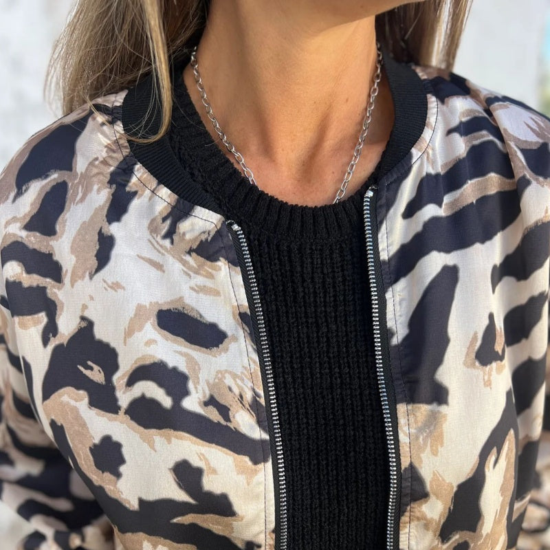 Zelda™ | Veste Bomber Zippée à Imprimé Zèbre