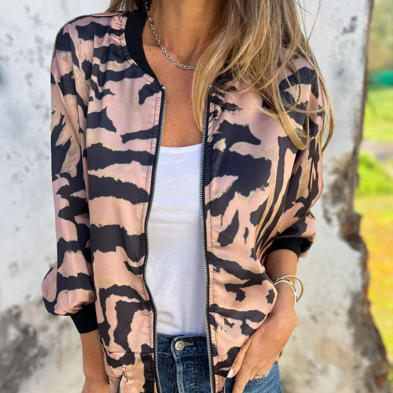 Zelda™ | Veste Bomber Zippée à Imprimé Zèbre