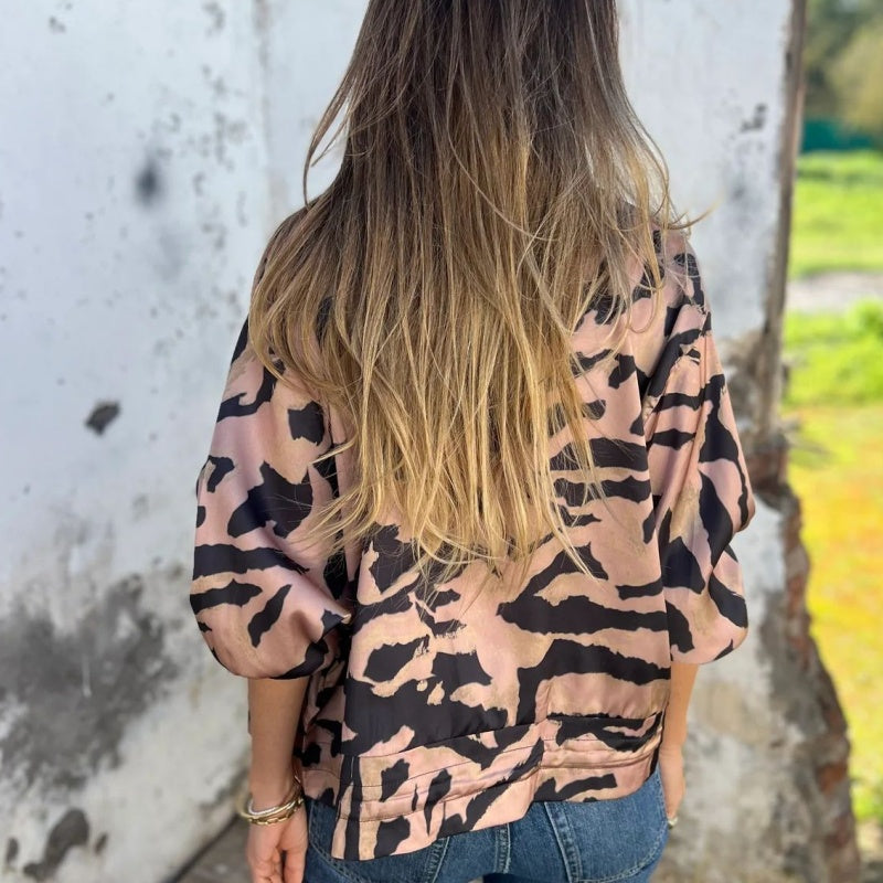 Zelda™ | Veste Bomber Zippée à Imprimé Zèbre