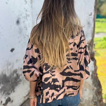Zelda™ | Veste Bomber Zippée à Imprimé Zèbre