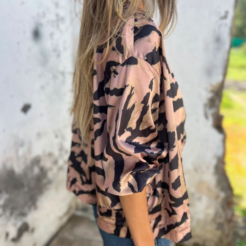 Zelda™ | Veste Bomber Zippée à Imprimé Zèbre