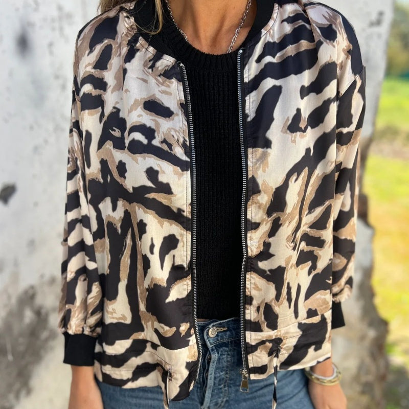 Zelda™ | Veste Bomber Zippée à Imprimé Zèbre