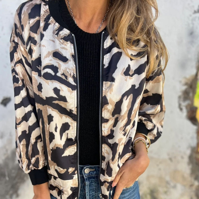 Zelda™ | Veste Bomber Zippée à Imprimé Zèbre