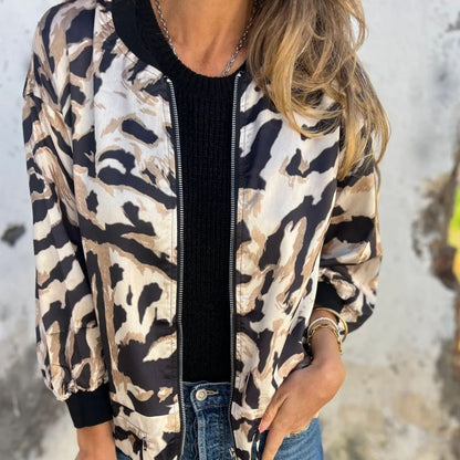 Zelda™ | Veste Bomber Zippée à Imprimé Zèbre