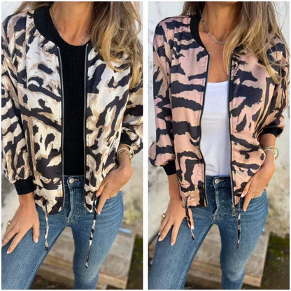 Zélie™ | Veste Printemps avec Zip à Motif Zebra