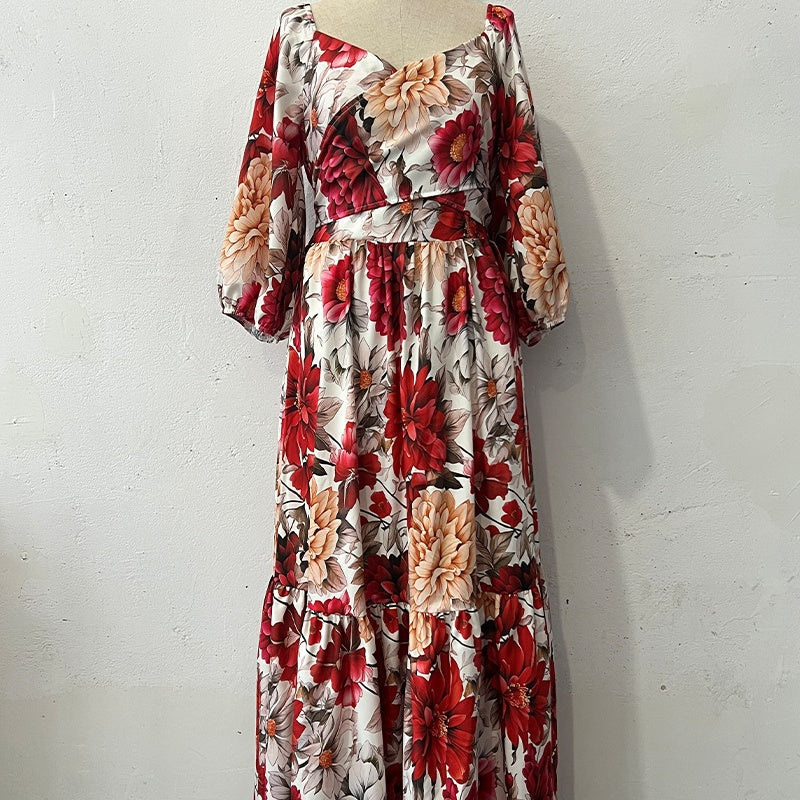 Adriana™ | Robe Plissée Florale Élégante
