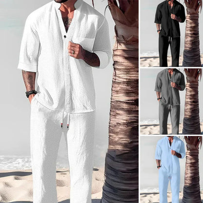 Victor™ - Ensemble deux pièces en coton pour hommes : haut et pantalon
