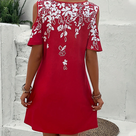 Elanora™ - Robe à bretelles avec imprimé floral et manches découpées