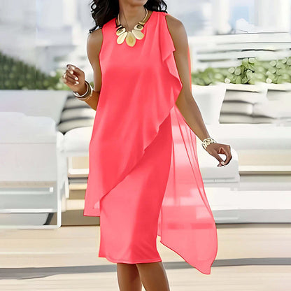 Sorayae™ - Robe Asymétrique en Maille Sans Manches