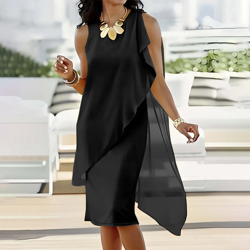 Sorayae™ - Robe Asymétrique en Maille Sans Manches