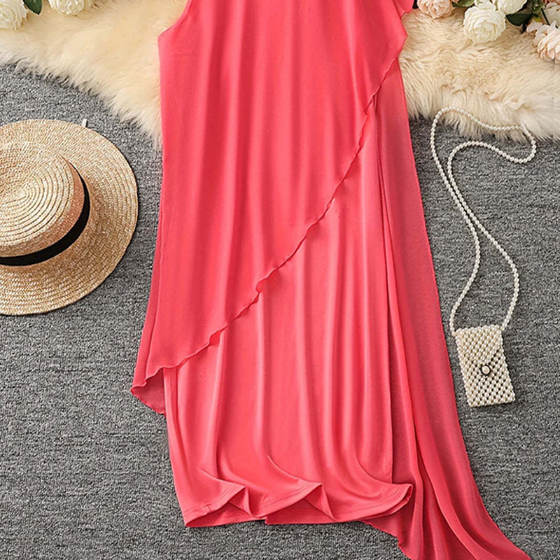 Sorayae™ - Robe Asymétrique en Maille Sans Manches