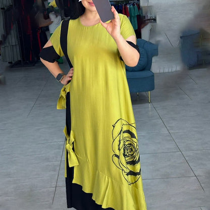Hyelina™ - Robe Longue à Blocs de Couleur