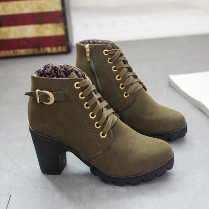 Noralyn™ - Bottes femme à talon épais avec semelle antidérapante