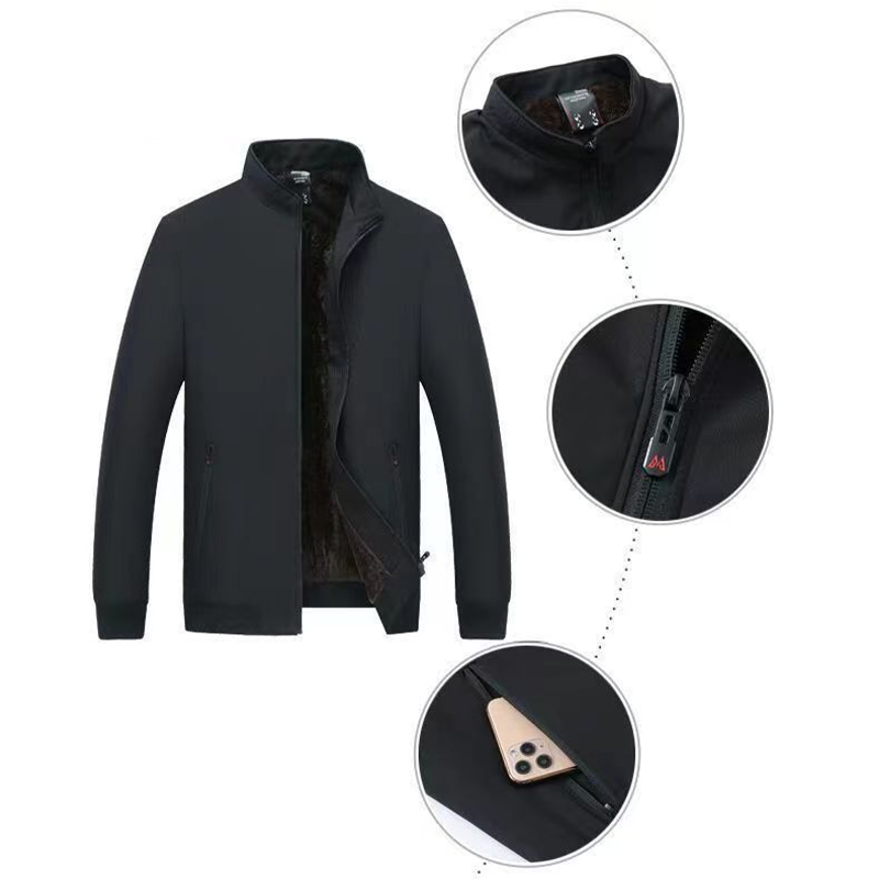 Alexandre™ - Veste chaude zippée pour homme – Coupe-vent, imperméable et anti-rides