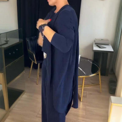 Erisandra™ - Ensemble 3 pièces élégant avec cardigan long, top et pantalon