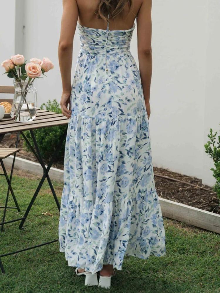 Pauline Laurent® | Neckholder Maxi robe d'été à fleurs