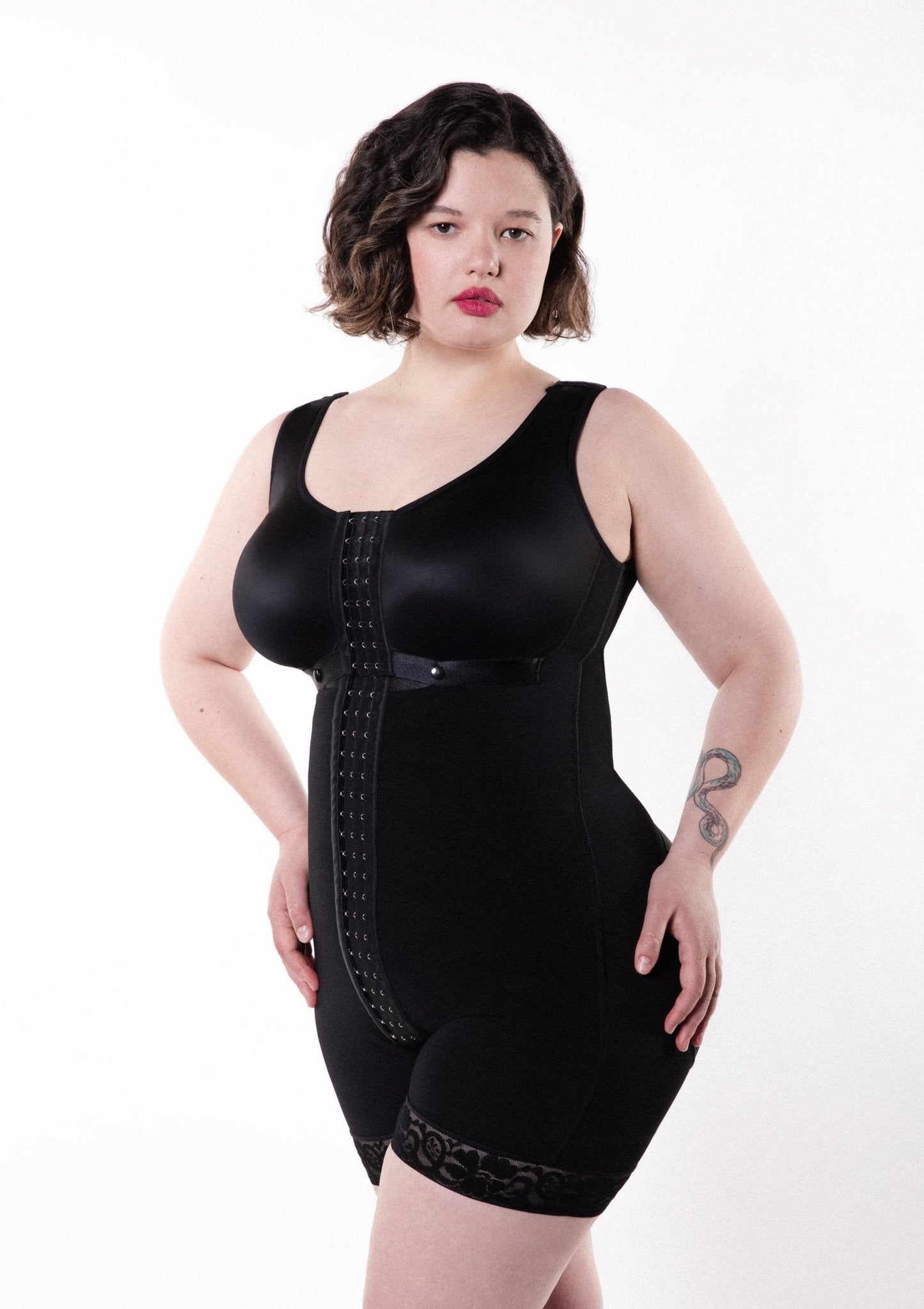 Tess - Lange Body Shapewear Met Haakjes - Naadloos