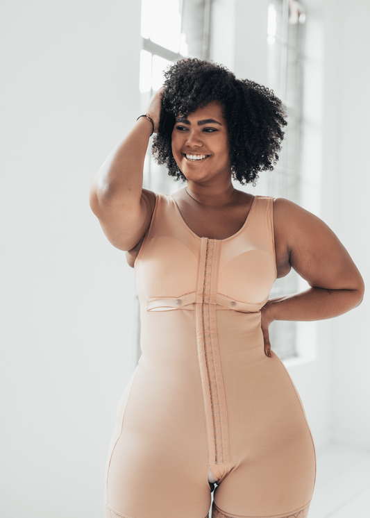 Tess - Lange Body Shapewear Met Haakjes - Naadloos