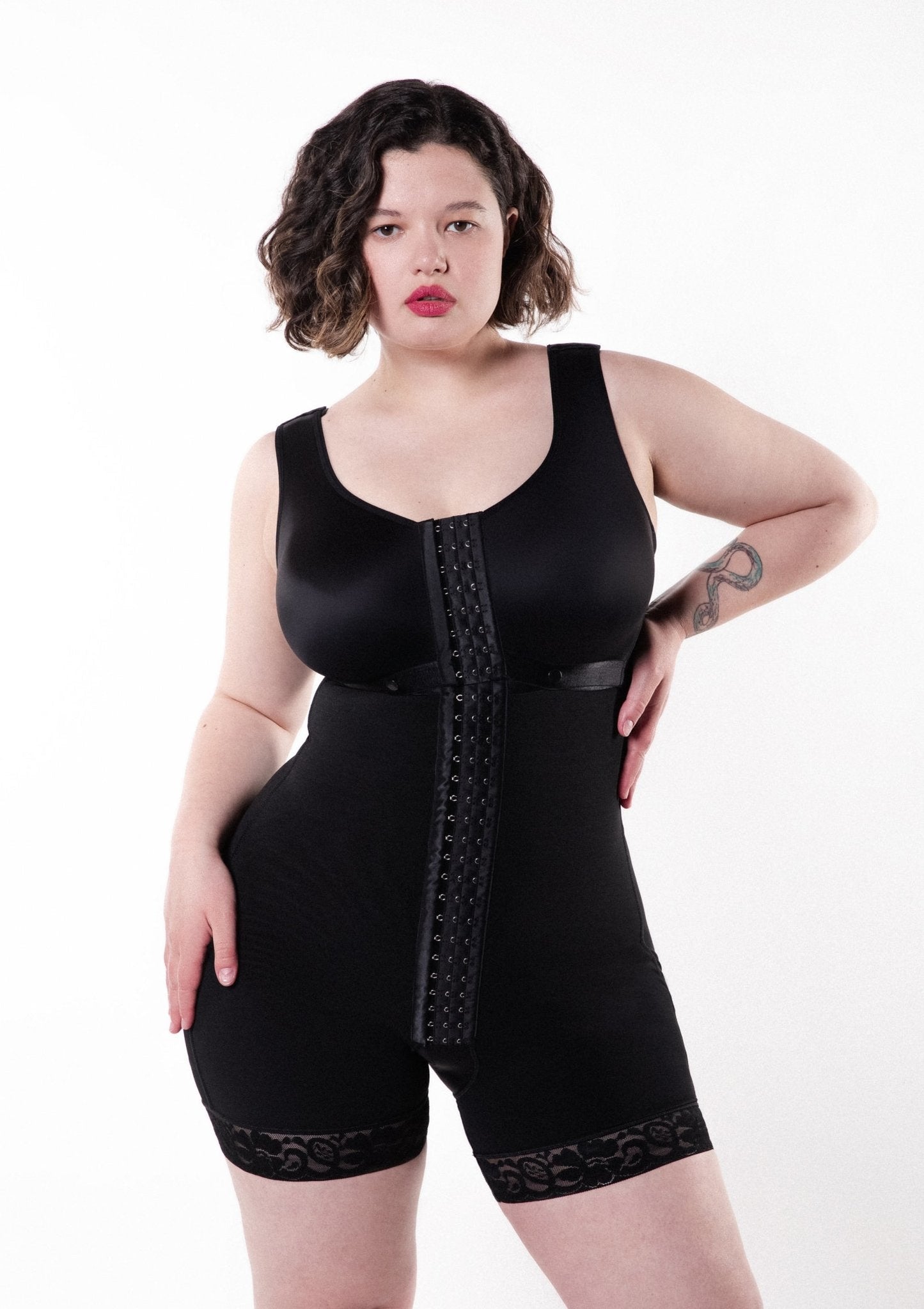 Tess - Lange Body Shapewear Met Haakjes - Naadloos