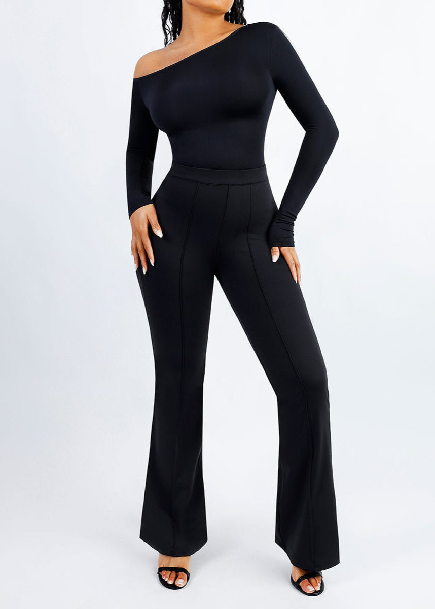 Theresa - High Waist Built-in Shaping Short Flare Broek