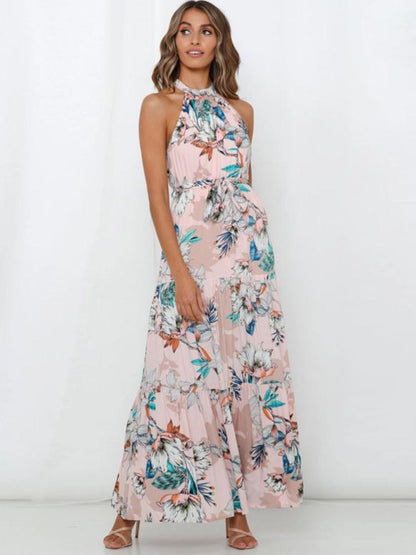 Pauline Laurent® | Robe maxi imprimée avec marches