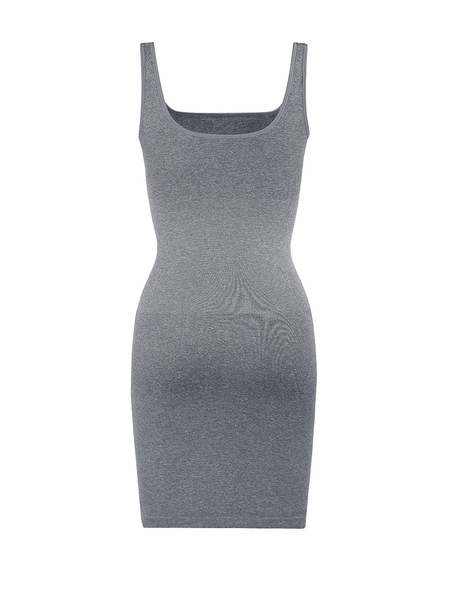 Valencia - Shaper Mini Jurk Vierkante Hals