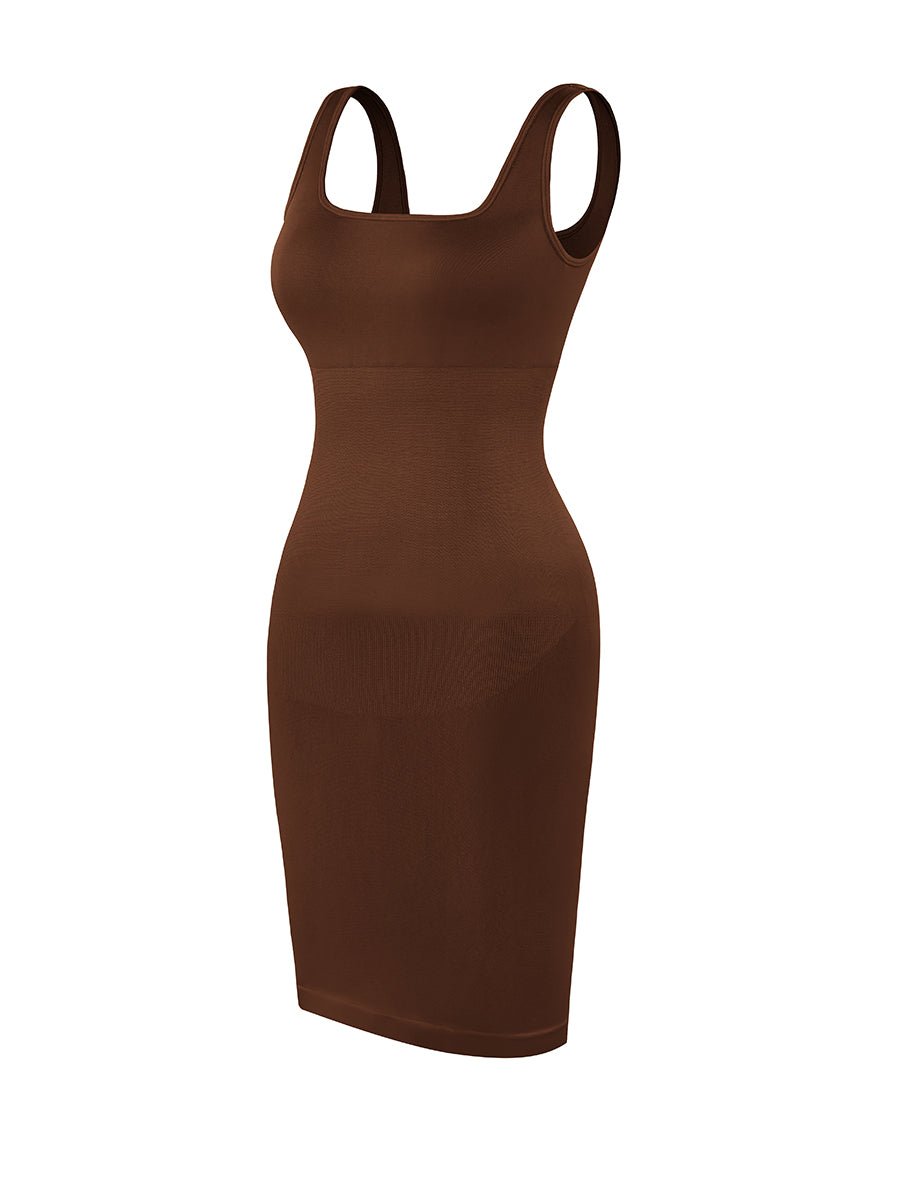Valencia - Shaper Mini Jurk Vierkante Hals