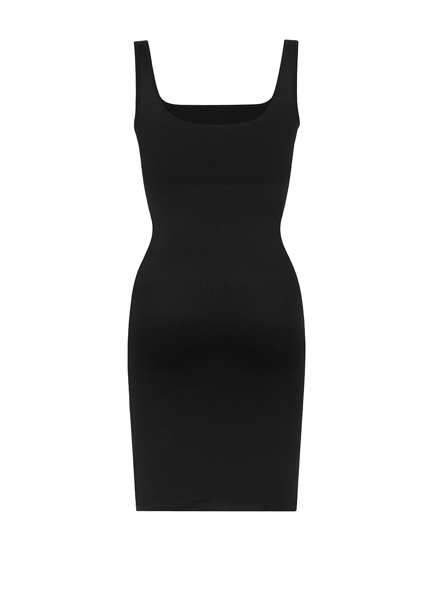 Valencia - Shaper Mini Jurk Vierkante Hals