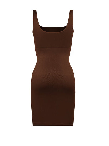 Valencia - Shaper Mini Jurk Vierkante Hals