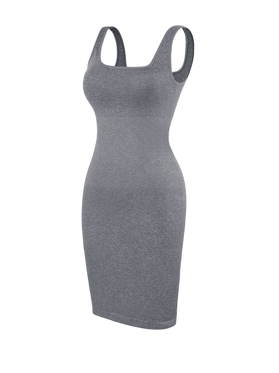 Valencia - Shaper Mini Jurk Vierkante Hals