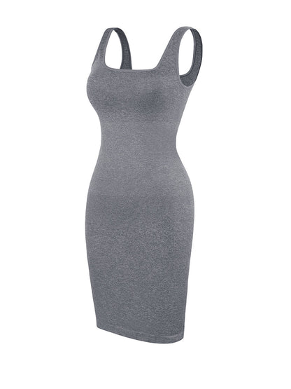 Valencia - Shaper Mini Jurk Vierkante Hals